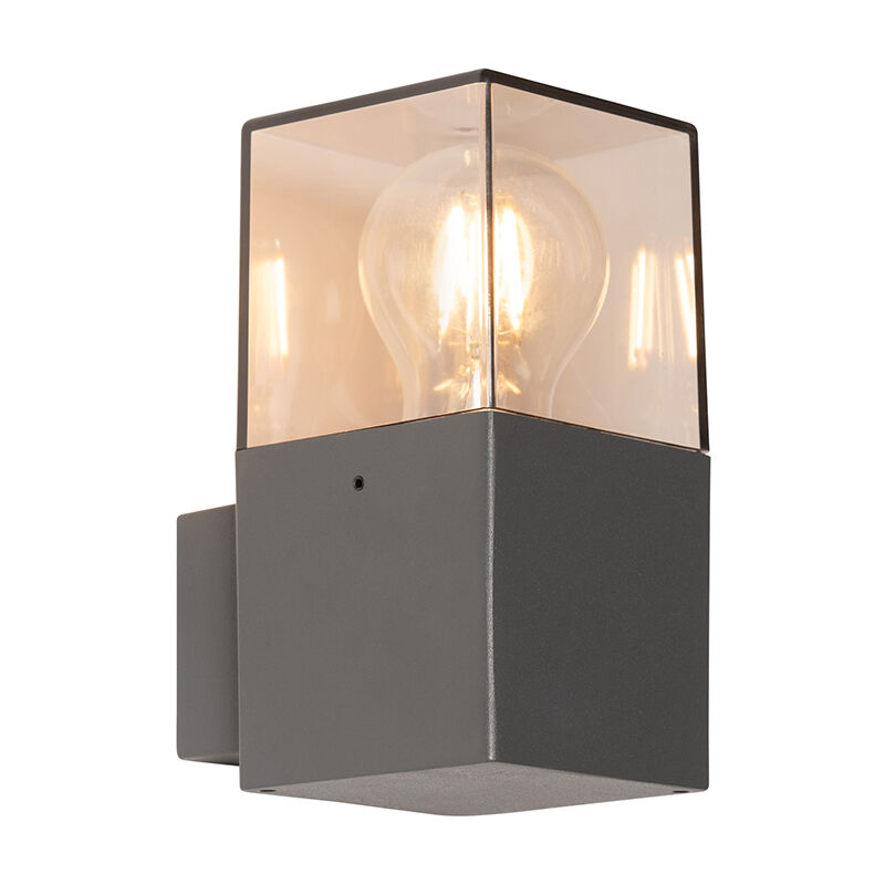 Denmark - Applique murale - 1 lumière - l 8.5 cm - Gris foncé - Moderne - éclairage extérieur - Qazqa