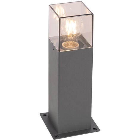 QAZQA denmark - Lampe sur pied extérieur - 1 lumière - L 12 cm - Gris foncé - Moderne - éclairage extérieur