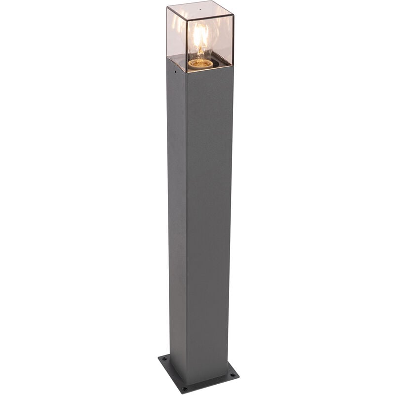 Qazqa - denmark - Lampe sur pied extérieur - 1 lumière - l 12 cm - Gris foncé - Moderne - éclairage extérieur