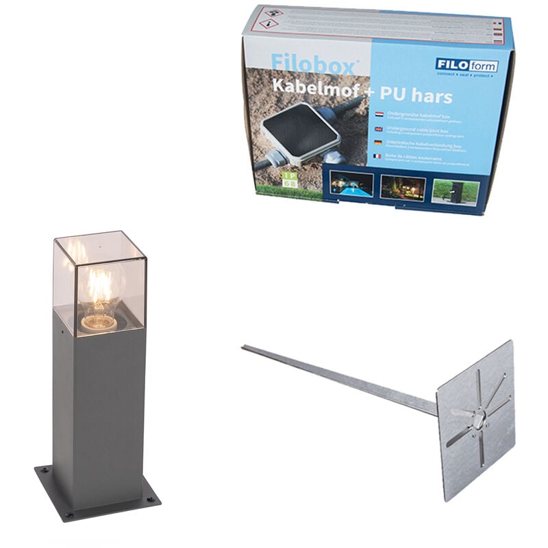 Denmark - Lampe sur pied extérieur - 1 lumière - l 120 mm - Gris foncé - Moderne - éclairage extérieur - Qazqa