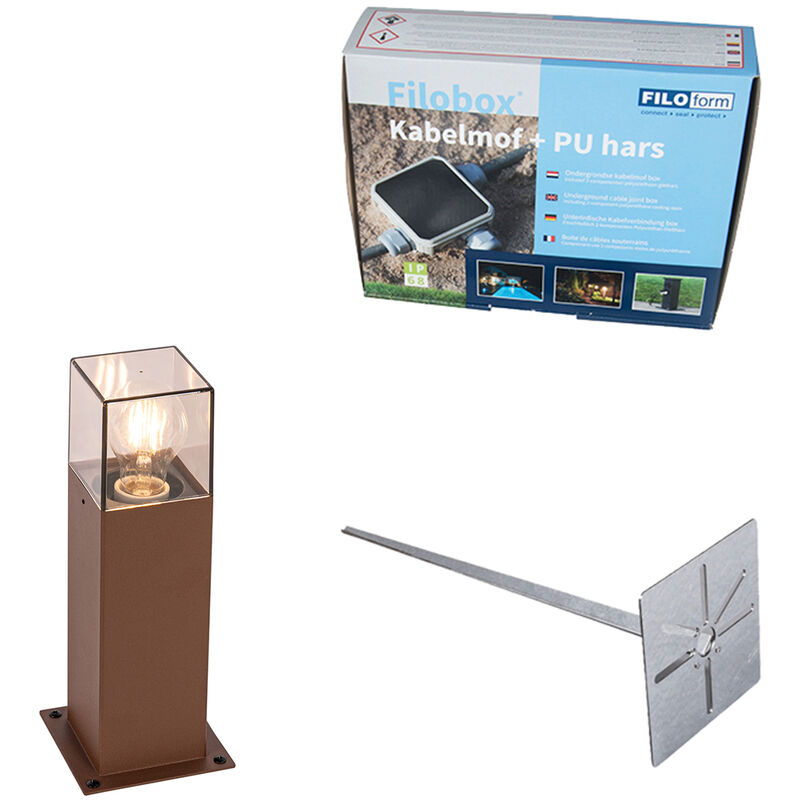 Denmark - Lampe sur pied extérieur - 1 lumière - l 120 mm - Brun rouille - Rustique - éclairage extérieur - Qazqa