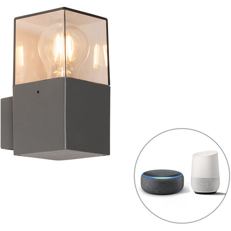 QAZQA denmark - LED Applique murale Moderne - 1 lumière - L 85 mm - Anthracite - Moderne,Rustique - Salle de bains,Garage / cellier