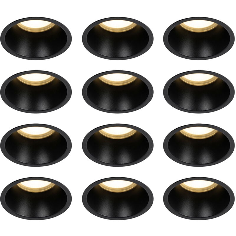 Dept - Spot encastrable - 12 pièces - ø 10.5 cm - Noir - Moderne - éclairage intérieur - Salon i Chambre i Cuisine i Salle à manger - Qazqa