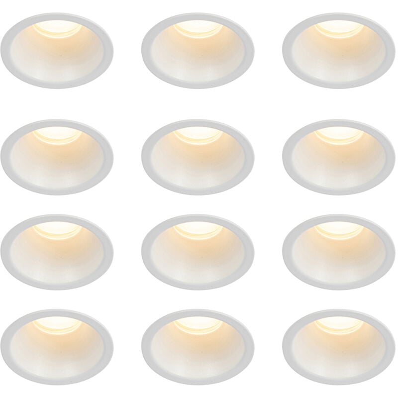 Dept - Spot encastrable - 12 pièces - ø 6.5 cm - Blanc - Moderne - éclairage intérieur - Salon i Chambre i Cuisine i Salle à manger - Qazqa