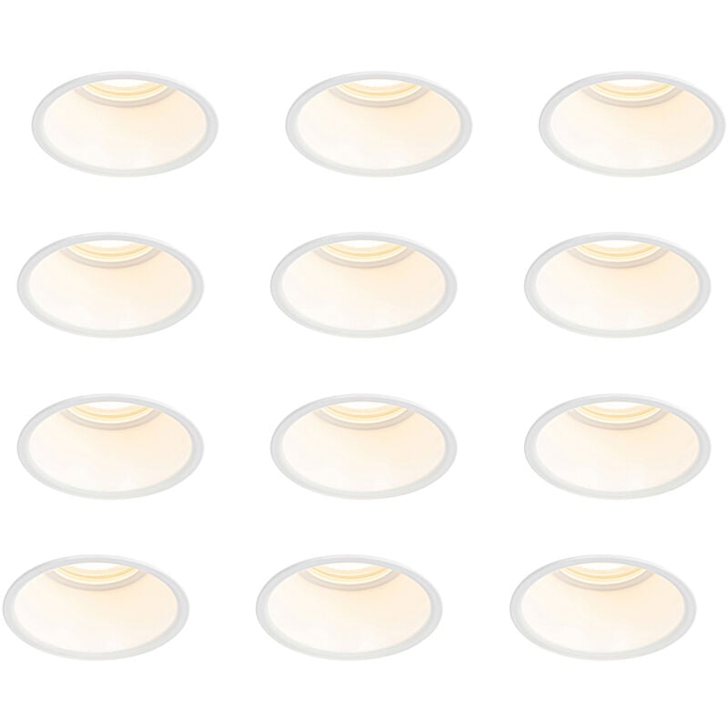 QAZQA dept - Spot encastrable - 12 pièces - Ø 8.8 cm - Blanc - Moderne - éclairage intérieur - Salon I Chambre I Cuisine I Salle à manger