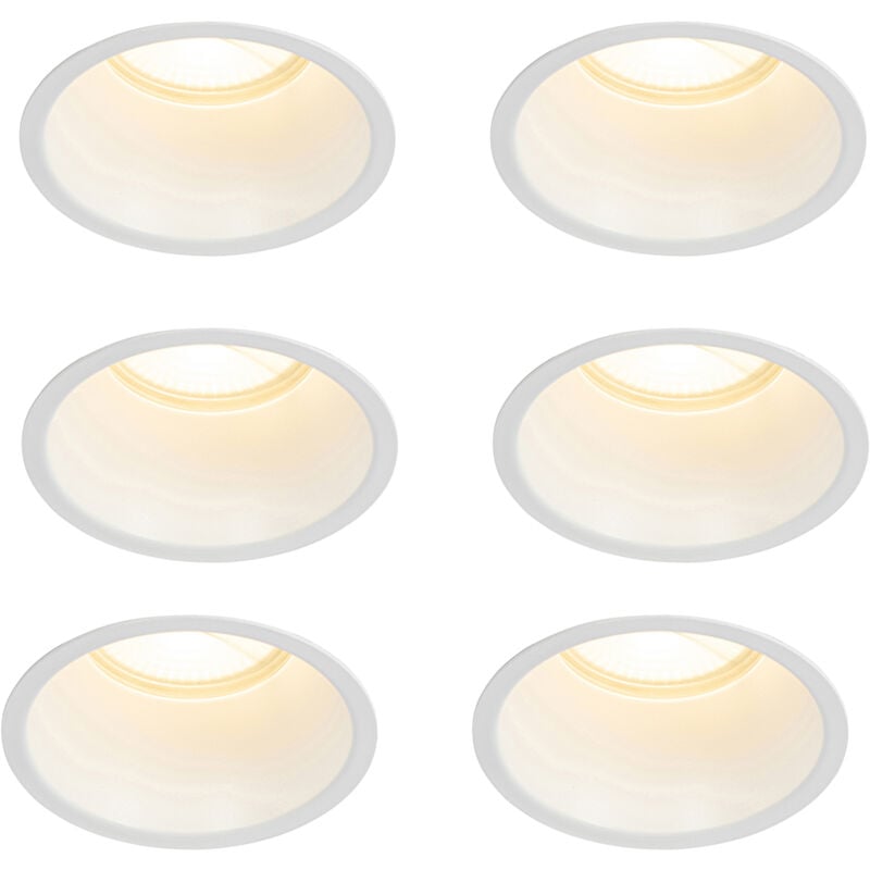 Qazqa - dept - Spot encastrable - 6 pièces - ø 10.5 cm - Blanc - Moderne - éclairage intérieur - Salon i Chambre i Cuisine i Salle à manger