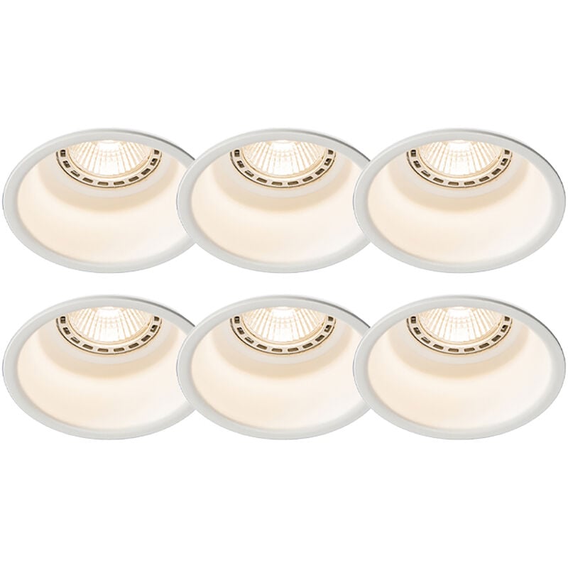 Qazqa - dept - Spot encastrable - 6 pièces - ø 8.8 cm - Blanc - Design, Moderne - éclairage intérieur - Salon i Chambre i Cuisine i Salle à manger