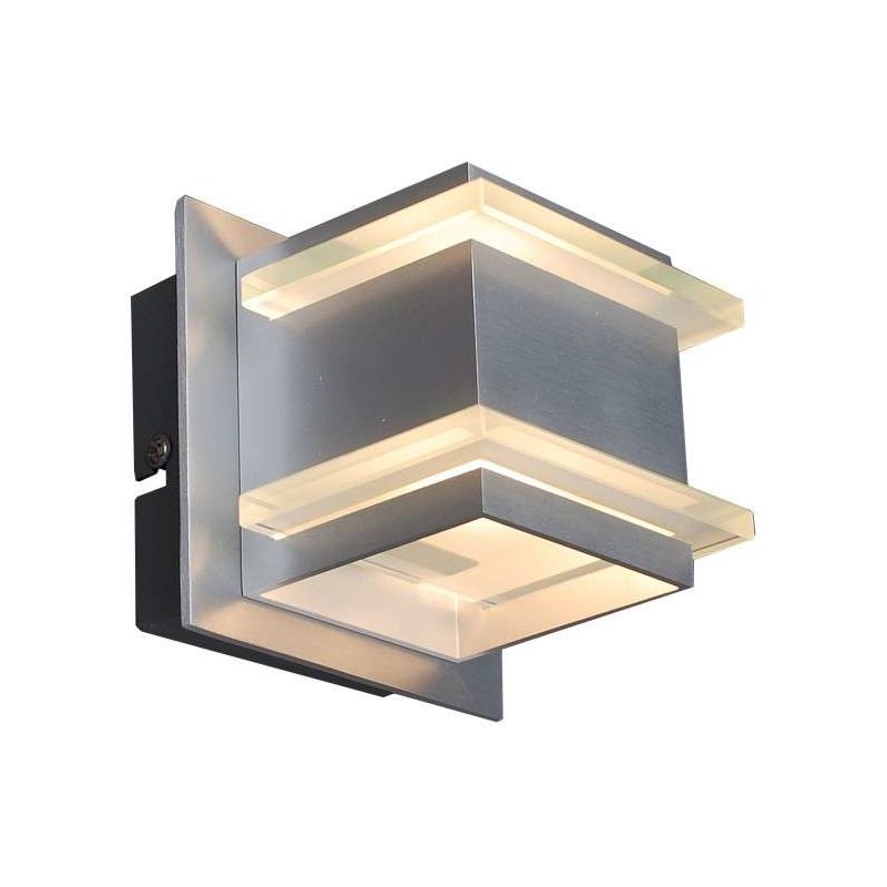 

Diseño Aplique diseño de aluminio - BLOCK /Vidrio Cubo /Cuadrada Adecuado para LED Max. 1 x 40 Watt - Qazqa