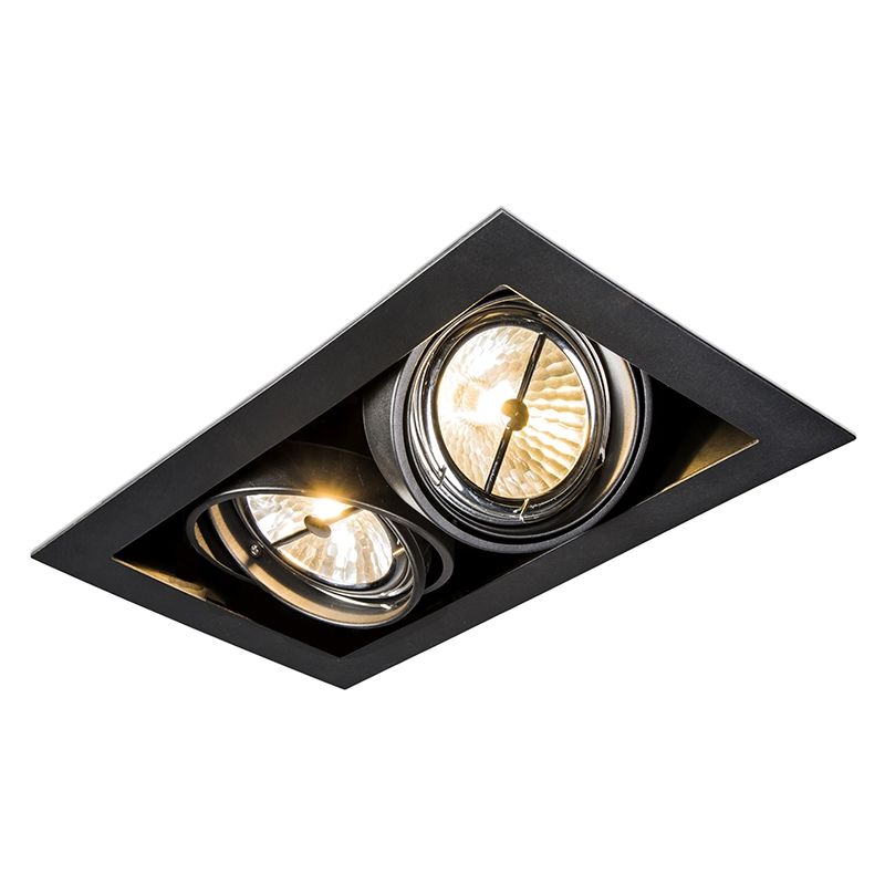 

+ Diseño Foco empotrado negro orientable 2-luces - ONEON 111-2 Acero Rectangular Adecuado para LED Max. 2 x 50 Watt - Qazqa