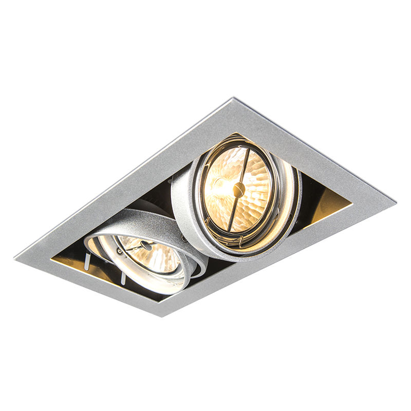 

+ Diseño Foco empotrado rectangular aluminio - ONEON 111-2 Acero Rectangular Adecuado para LED Max. 2 x 50 Watt - Qazqa