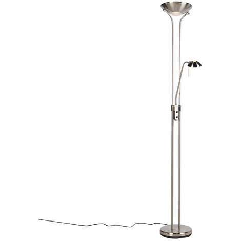 QAZQA diva - LED Dimmable Lampadaire eclairage indirect variateur inclus - H 1800 mm - Acier - Moderne - éclairage intérieur - Salon I Chambre I Cuisine I Salle à manger