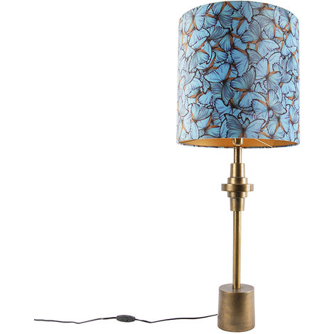 QAZQA diverso - Lampe de table avec abat-jour Art Deco - 1 lumière - Ø 400 mm - Multicolore - Art Deco - Éclairage intérieur - Salon I Chambre - Multicolore