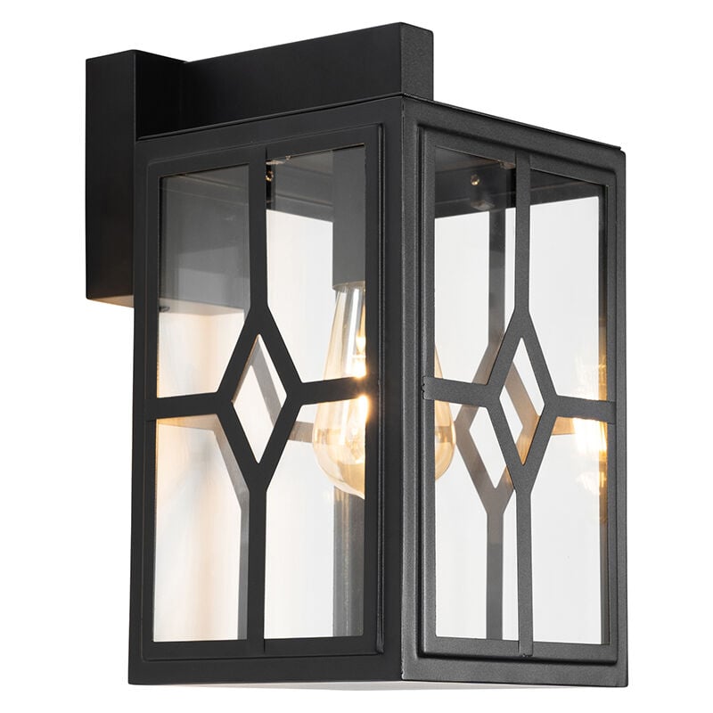 Dover - Applique murale - 1 lumière - l 17.2 cm - Noir - Classique/Antique - éclairage extérieur - Qazqa