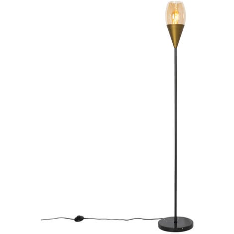 QAZQA drop - Lampadaire - 1 lumière - H 153.5 cm - Doré - Moderne - éclairage intérieur - Salon I Chambre I Cuisine I Salle à manger