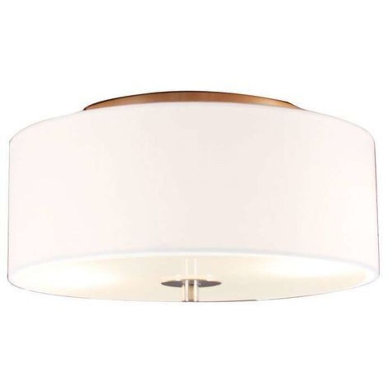 Drum - Plafonnier avec Abat-Jour - 2 lumière - ø 300 mm - Crème - Moderne, Rustique - éclairage intérieur - Salon i Chambre - Qazqa