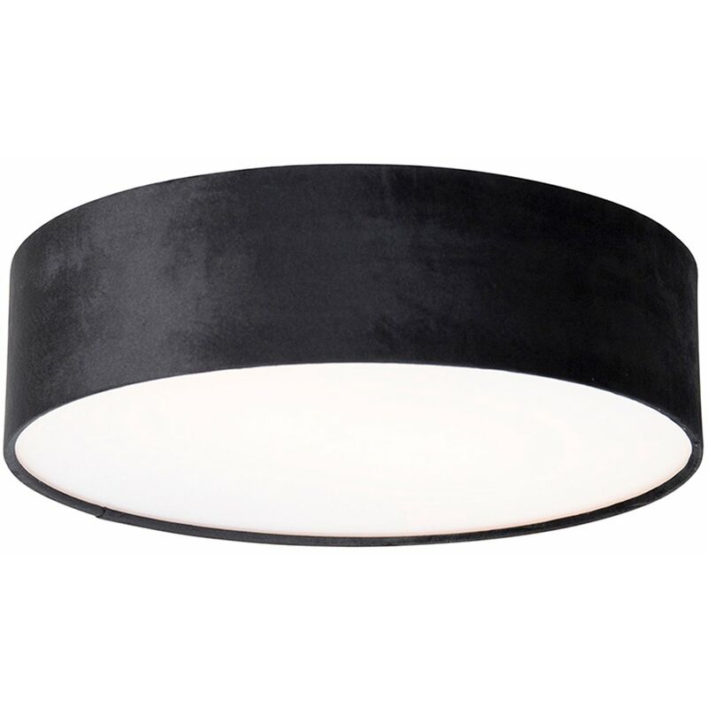 Drum - Plafonnier - 2 lumière - ø 40 cm - Noir et Or - Moderne - éclairage intérieur - Salon i Chambre i Cuisine i Salle à manger - Qazqa