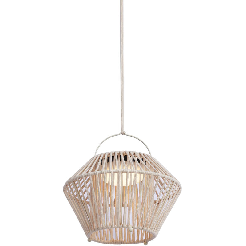 Duco - led Dimmable Lampe de Table sans fil rechargeable usb solaire variateur inclus - 1 lumière - ø 26 cm - Beige - Bohème - éclairage extérieur