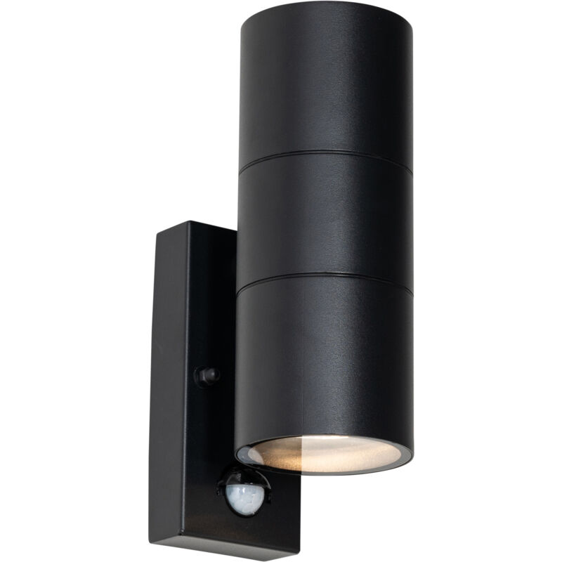 Duo - Applique murale - 2 lumière - l 8 cm - Noir - Moderne - éclairage extérieur - Qazqa