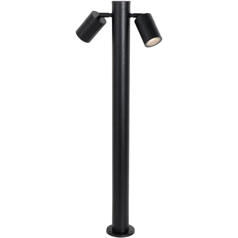 Duo - Lampe sur pied extérieur - 2 lumière - l 10.2 cm - Noir - Design, Moderne - éclairage extérieur - Qazqa