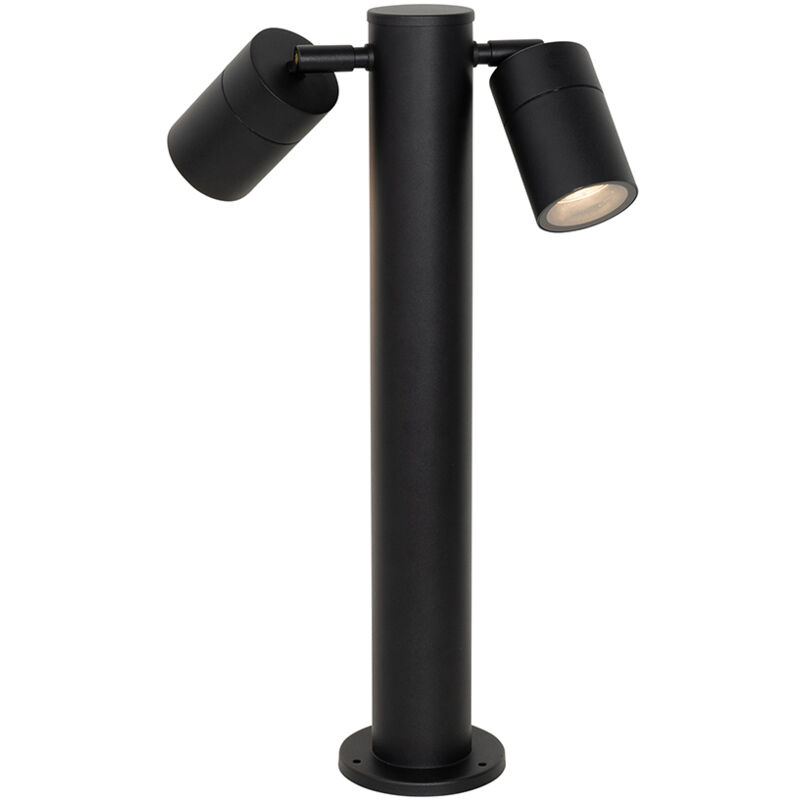 Duo - Lampe sur pied extérieur - 2 lumière - l 18.7 cm - Noir - Design - éclairage extérieur - Qazqa