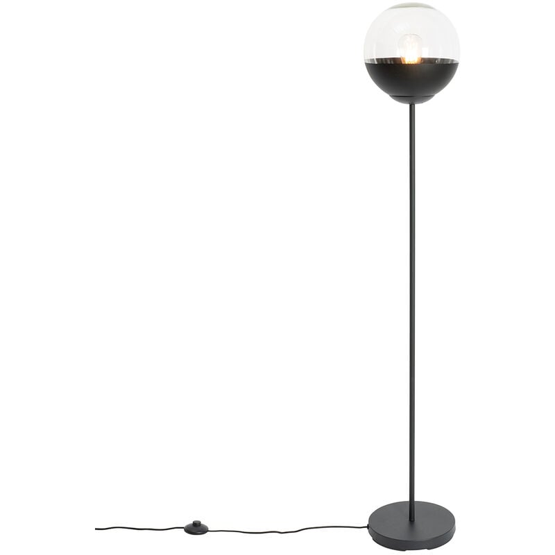 Eclipse - Lampadaire - 1 lumière - h 143 cm - Noir - Rétro - éclairage intérieur - Salon i Chambre i Cuisine i Salle à manger - Qazqa