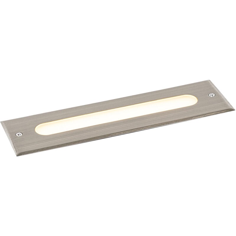 Eline - led Spot encastrable de sol - 1 lumière - l 30 cm - Acier - Moderne - éclairage extérieur - Qazqa