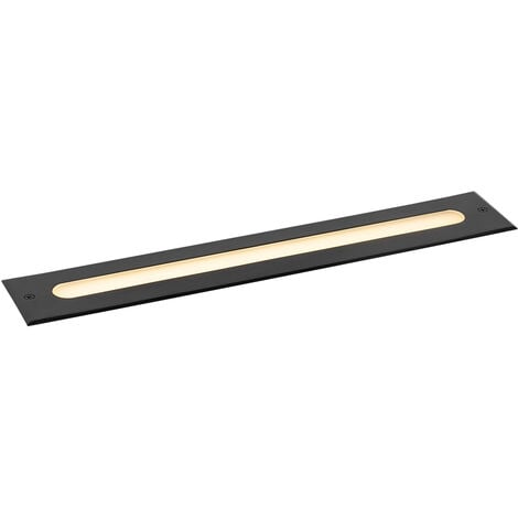 QAZQA eline - LED Spot encastrable de sol Moderne - 1 lumière - L 50 cm - Noir - Moderne - Éclairage extérieur