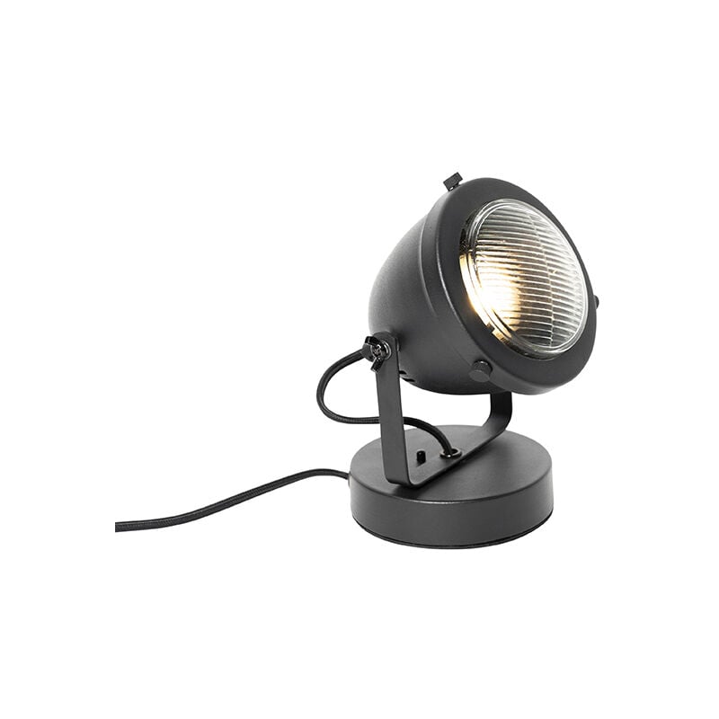 Qazqa - emado - Lampe de table - 1 lumière - ø 12 cm - Noir - Rustique - éclairage intérieur - Salon i Chambre