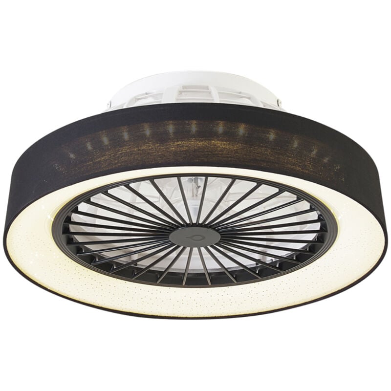 Qazqa - emily - led Ventilateur de plafond - 1 lumière - ø 48 cm - Noir - Moderne - éclairage intérieur - Salon i Chambre i Cuisine i Salle à manger