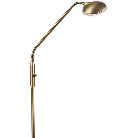 QAZQA eva - LED Dimmable Lampe de lecture variateur inclus - 1 lumière - H 1490 mm - Bronze - Moderne - éclairage intérieur - Salon I Chambre