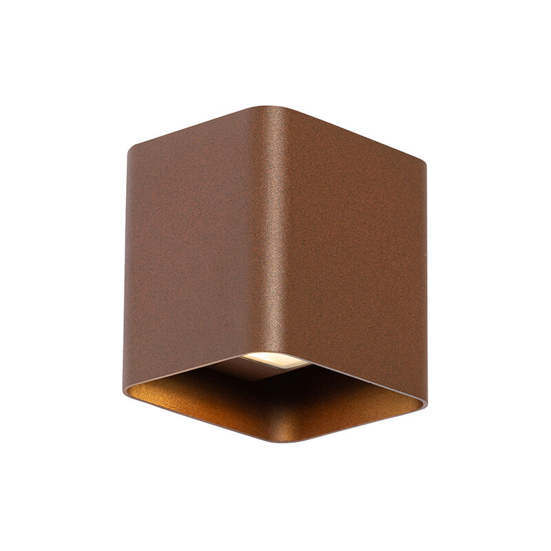 Evi - led Applique murale - 2 lumière - l 11 cm - Brun rouille - Moderne - éclairage extérieur - Qazqa