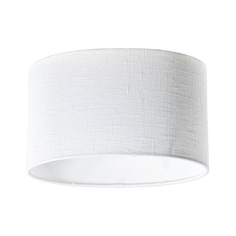 Extra schuin linnen - Abatjour - l 25 cm - Blanc - Moderne - - Qazqa