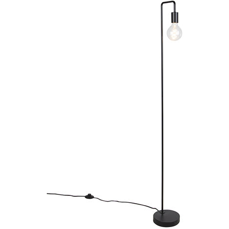 QAZQA facil - Lampadaire Moderne - 1 lumière - H 1450 mm - Noir - Moderne - Éclairage intérieur - Salon I Chambre I Cuisine I Salle à manger - Noir
