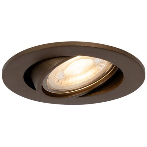 QAZQA Faretto da incasso cisco - Moderno - Alluminio - Bronzo - Tondo Max. 1 x Watt
