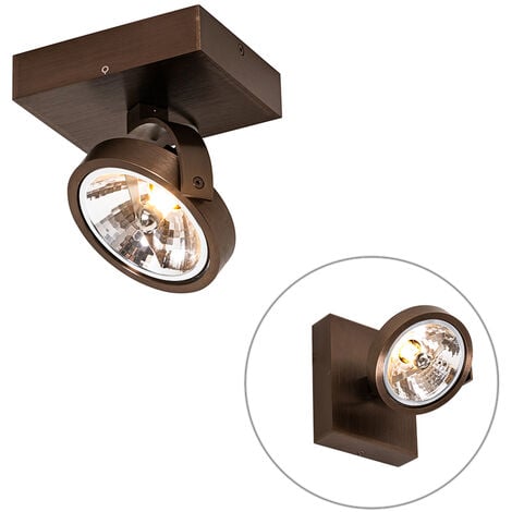 QAZQA Faretto da soffitto/parete go - Design - Alluminio - Bronzo - Tondo Max. 1 x Watt
