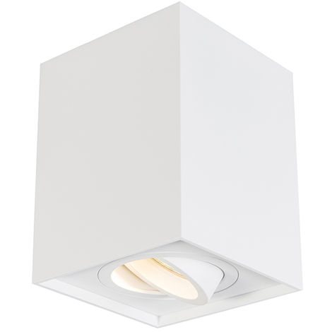 QAZQA + Faretto quadro - Moderno - Alluminio - Bianco - Cubo/Quadrato Max. 1 x Watt