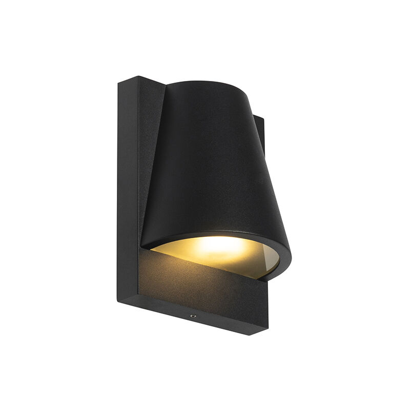 Femke - led Dimmable Applique murale variateur inclus - 1 lumière - l 13.8 cm - Noir - Rustique - éclairage extérieur - Garage / cellier - Qazqa