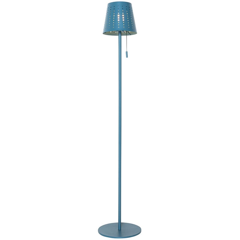 Ferre - led Dimmable Lampadaire sans fil rechargeable usb solaire variateur inclus - 1 lumière - ø 18 cm - Bleu - Design - éclairage extérieur - Qazqa