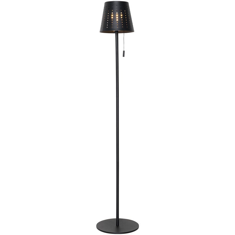Ferre - led Dimmable Lampadaire sans fil rechargeable usb solaire variateur inclus - 1 lumière - ø 18 cm - Noir - Moderne - éclairage extérieur