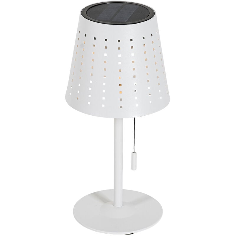 Ferre - led Dimmable Lampe de Table sans fil rechargeable usb solaire variateur inclus - 1 lumière - ø 14 cm - Blanc - Design - éclairage extérieur