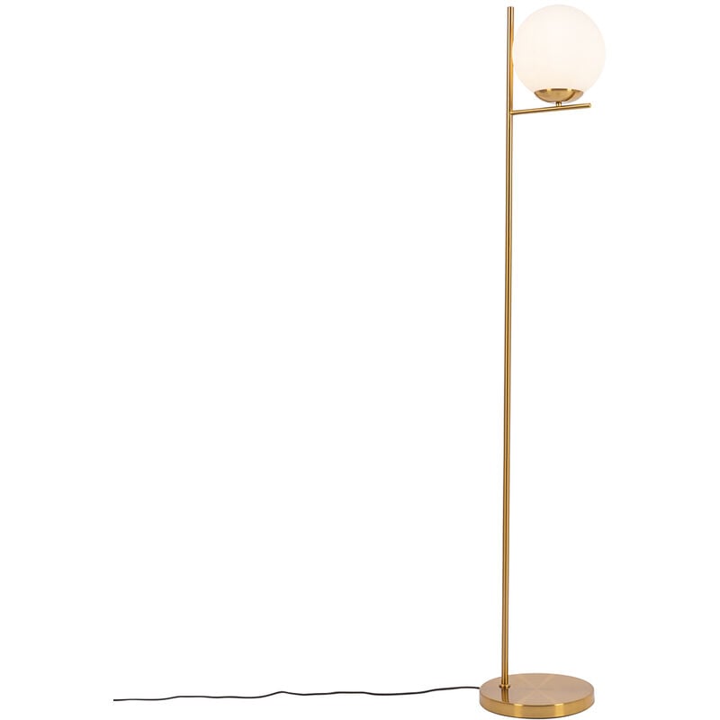 Flore - Lampadaire - 1 lumière - h 150 cm - Doré/Laiton - Design - éclairage intérieur - Salon i Chambre i Cuisine i Salle à manger - Qazqa