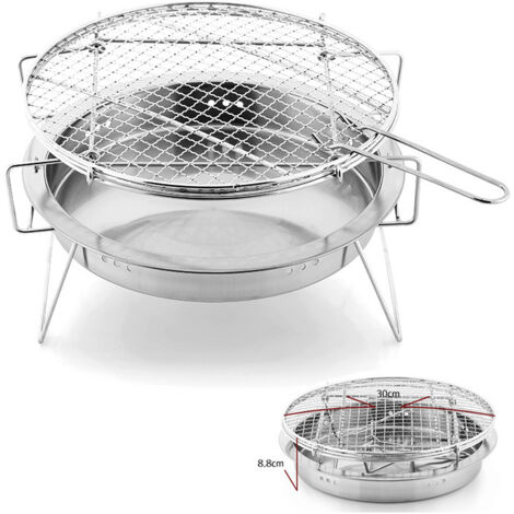 QAZQA Foyers et braséros Fire Pit FirePit Poêle Pliante Camping Camping Portable Camping un barbecue Barbecue en acier inoxydable barbecue en acier inoxydable extérieure pique-nique pique-nique outil,