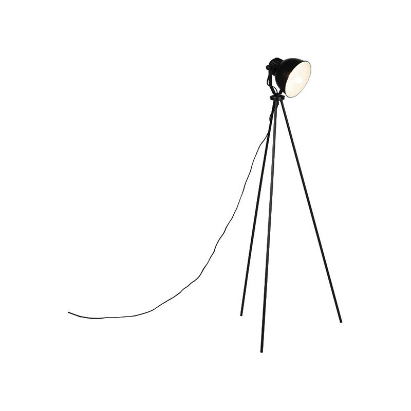 frodo fl - lampadaire industriel 1 lumiere h 1470 mm noir rustique eclairage interieur salon qazqa