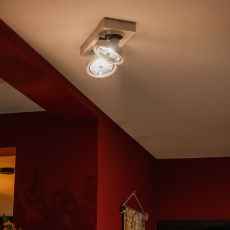 QAZQA ga - Spot plafond, plafonnier - 2 lumière - L 330 mm - Blanc - Moderne - éclairage intérieur - Salon I Chambre I Cuisine I Salle à manger