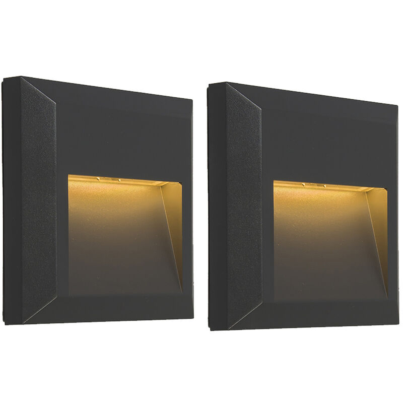 Gem - led Applique murale - 2 pièces - l 12.5 cm - Gris foncé - Moderne - éclairage intérieur - Hall d'entrée,Garage / cellier - Qazqa