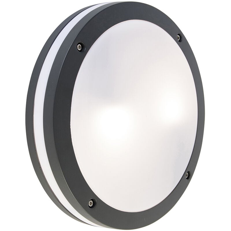 Glow - led Dimmable Applique et plafonnier variateur inclus - 2 lumière - ø 30 cm - Gris foncé - Moderne - éclairage extérieur - Qazqa