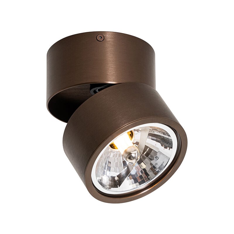 Qazqa - go nine - Spot plafond, plafonnier - 1 lumière - ø 11.9 cm - Bronze - Design - éclairage intérieur - Salon i Chambre i Cuisine i Salle à