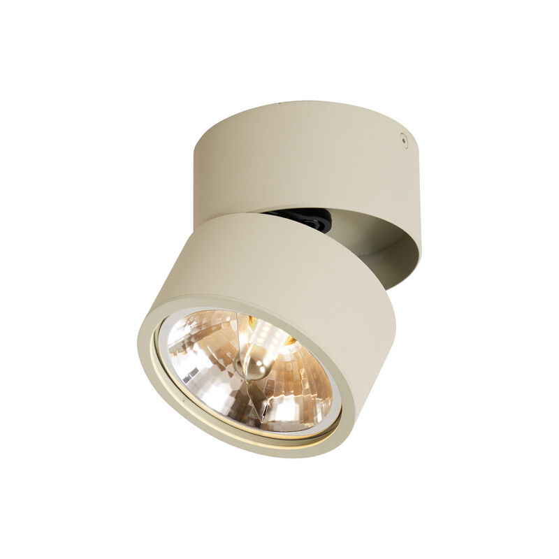 Qazqa - go nine - Spot plafond, plafonnier - 1 lumière - ø 12 cm - Beige - Moderne - éclairage intérieur - Salon i Chambre i Cuisine i Salle à manger