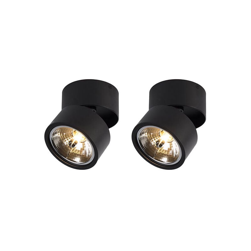 Goninetubo - Spot plafond, plafonnier - 1 lumière - ø 12 cm - Noir - Rustique - éclairage intérieur - Salon i Chambre i Cuisine i Salle à manger