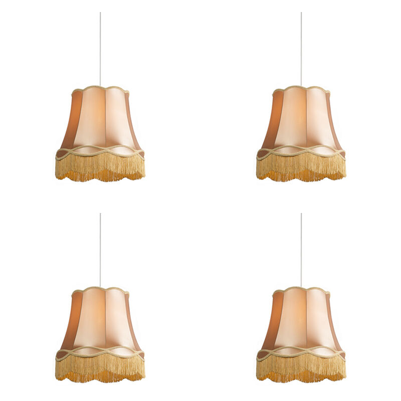 Granny - Suspension avec Abat-Jour - 4 pièces - ø 450 mm - Doré/Laiton - Rétro - éclairage intérieur - Salon i Chambre i Cuisine i Salle à manger